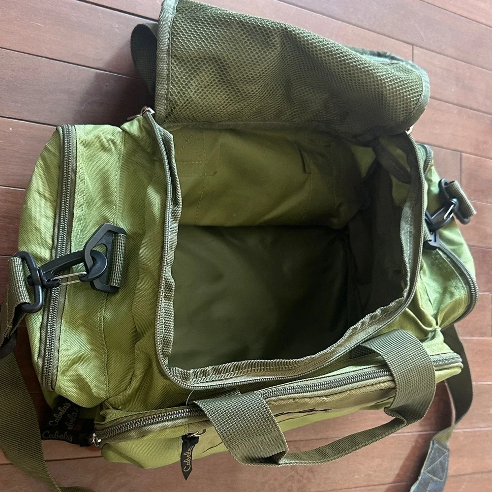 Cabela's Olive Green Men's Small Duffel Bag with Multiple Zip Pockets